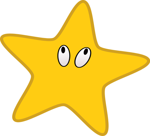 Star Eyes Up - Star With Eyes Png (500x454), Png Download