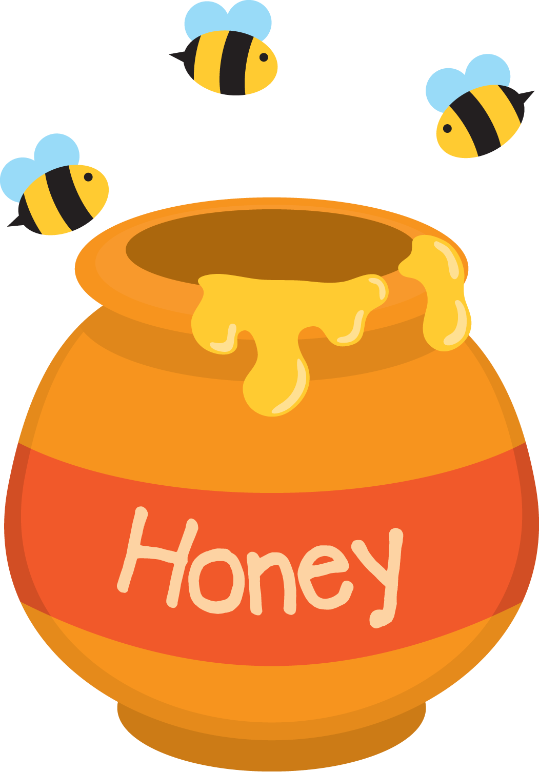 Pooh Honey Pot Clip Art Honey Clipart (1051x1505), Png Download