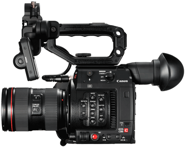 Canon C200 Video Camera Side View With Controls - Canon C200 (800x505), Png Download