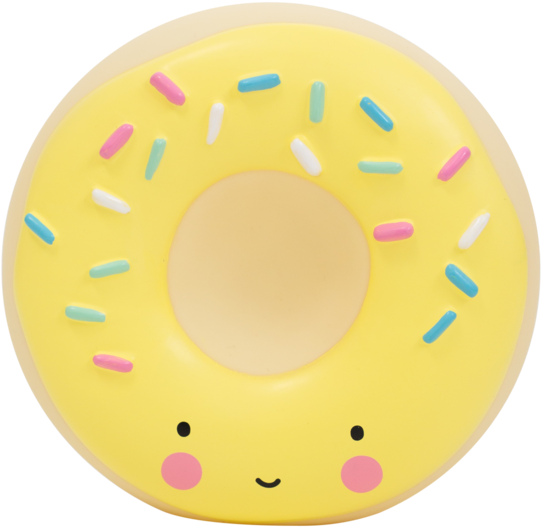 Piggy Bank - Little Lovely Company Money Box Yellow Donut (600x600), Png Download