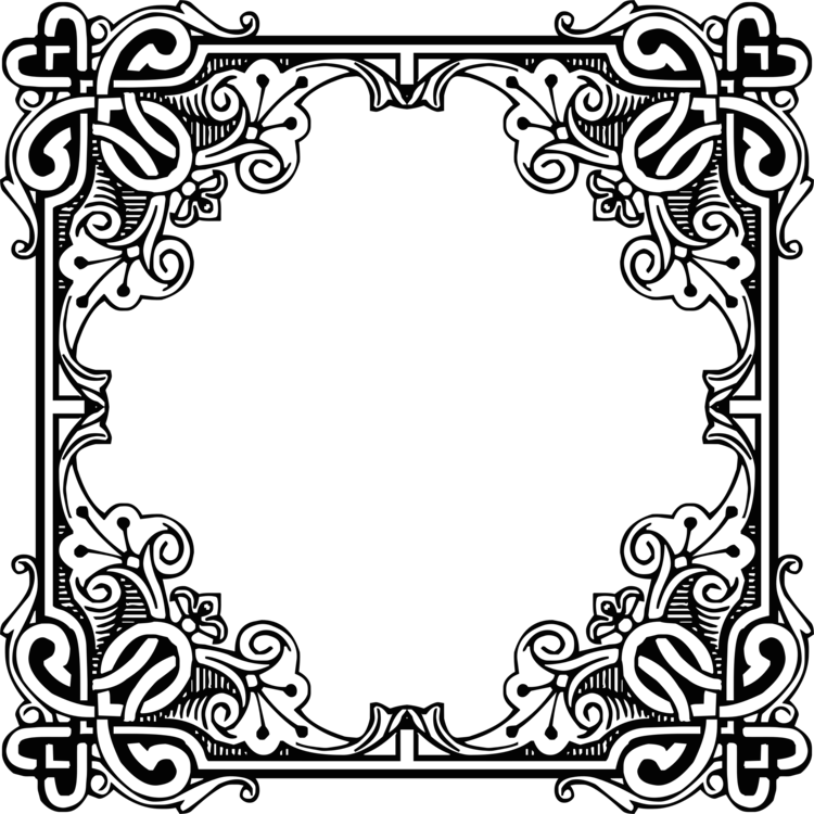 Picture Frames Engraving Antique Retro Style Drawing Vintage Framed Black And White Design Full Size Png Download Seekpng