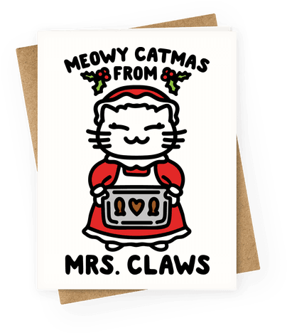 Meowy Catmas From Mrs - Greeting Card (484x484), Png Download