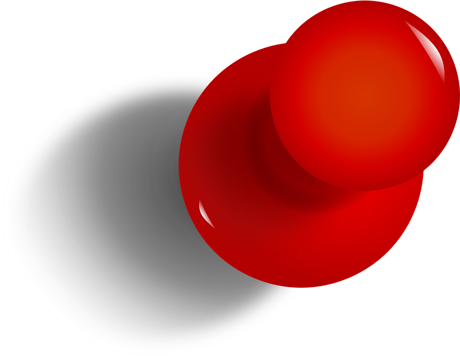 Drawing Pin, Tack, Thumbtack, Red, Office, Pushpin - Push Pin Png (640x496), Png Download