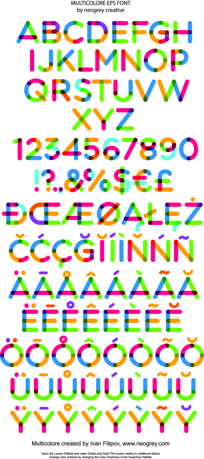 También Tenemos El Alfabeto En Letras Multicolores - Vector Font (713x1600), Png Download