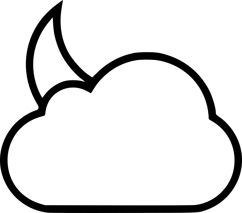 Moon Cloud Comments - Line Art (980x864), Png Download
