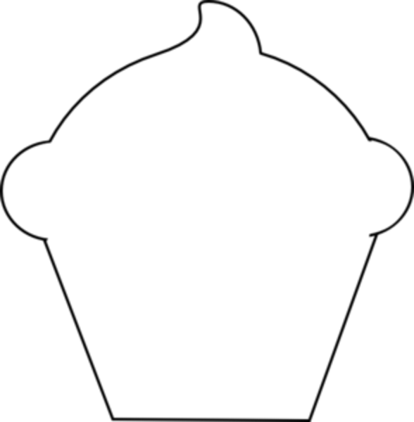 Cupcake Md Free Images At Clker Com Vector Clip Art - Cupcake Black And White Clipart Outline (588x600), Png Download