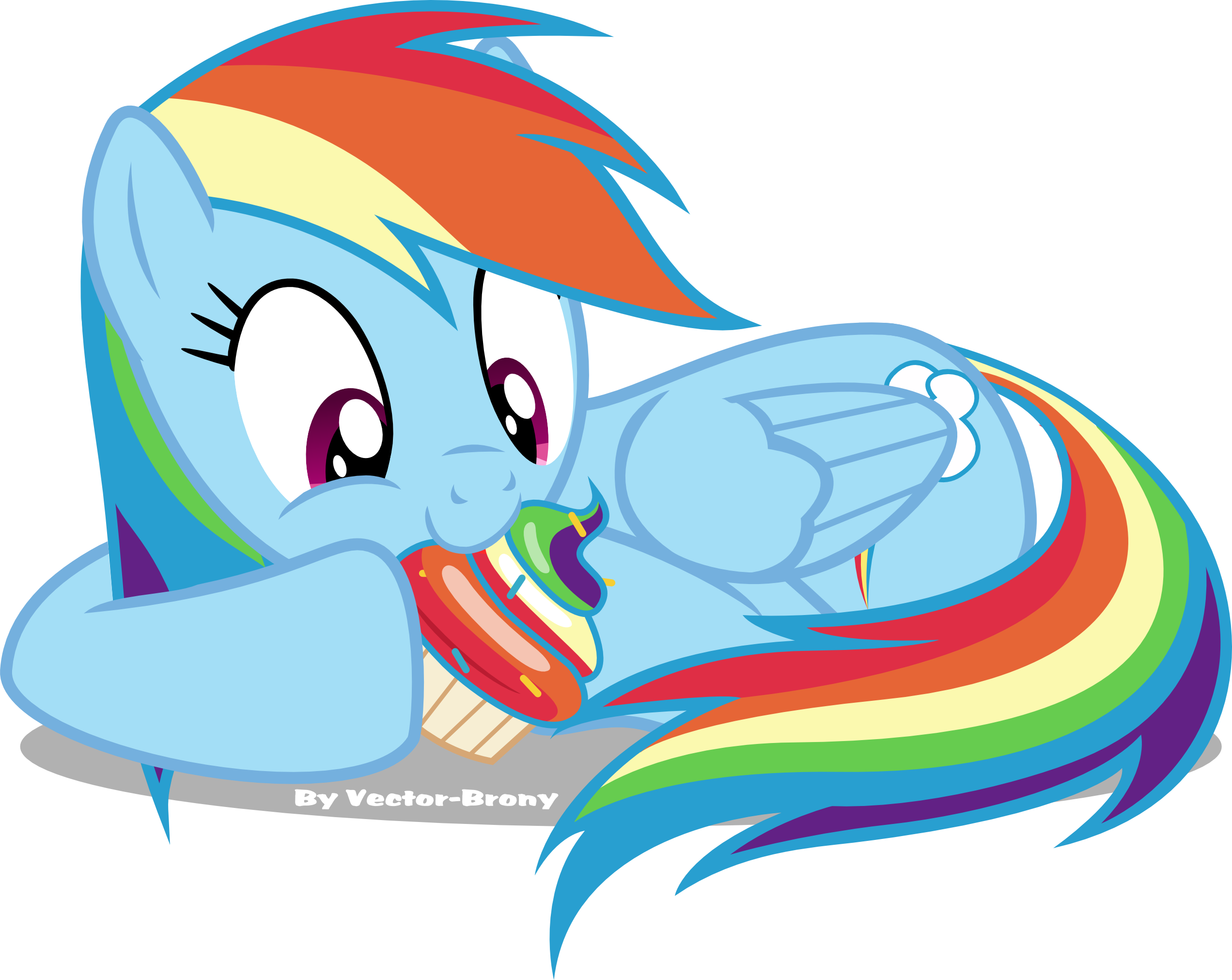 Statistics - Rainbow Dash Eating A Cupcake (2543x2022), Png Download