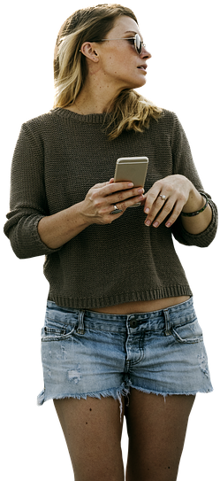 Candid, Girl, Shorts, Hot, Top, Mobile, Phone, Blonde - Candid Photo Of Girl Png (909x720), Png Download