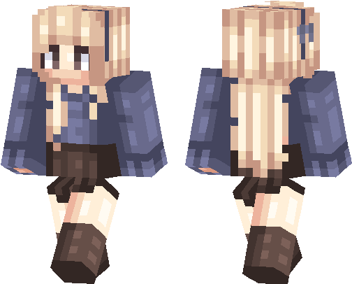 Blonde Girl - People - Minecraft Girl Skin With Sweater (538x437), Png Download