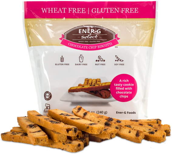 Ener-g Select Chocolate Chip Biscotti - Ener-g - Select Biscotti Chocolate Chip - 8.5 Oz. (480x437), Png Download