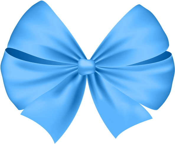Soft Blue Bow Transparent Png Clip Art Image - Violet Bows Clipart (600x492), Png Download
