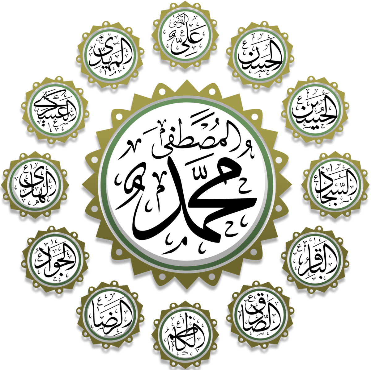 This Religious Center Is For The Benefit Of The Shia - 12 Imam Names Png (1200x1199), Png Download