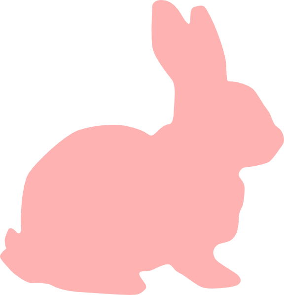Silhouette Bunny Clipart (576x598), Png Download
