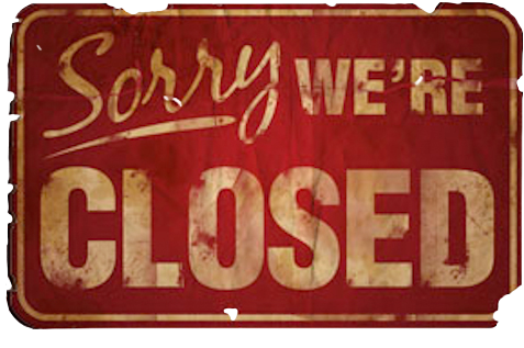 Vintage Sign Png - Sorry We Re Closed Sign Png (504x339), Png Download