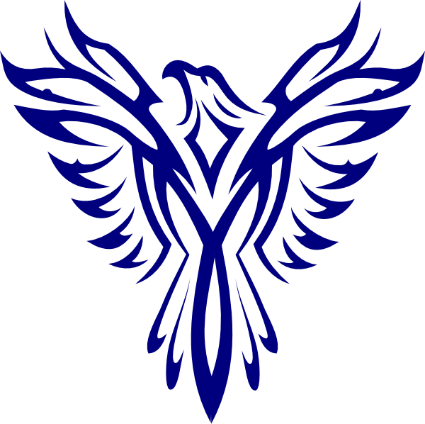 Blue Phoenix Symbol (600x598), Png Download