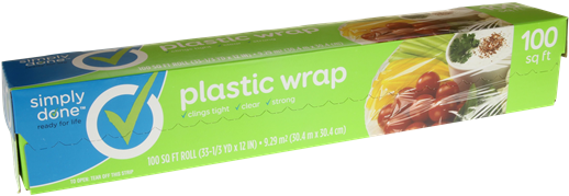 Simply Done Plastic Wrap - Simply Done Aluminum Foil (600x205), Png Download