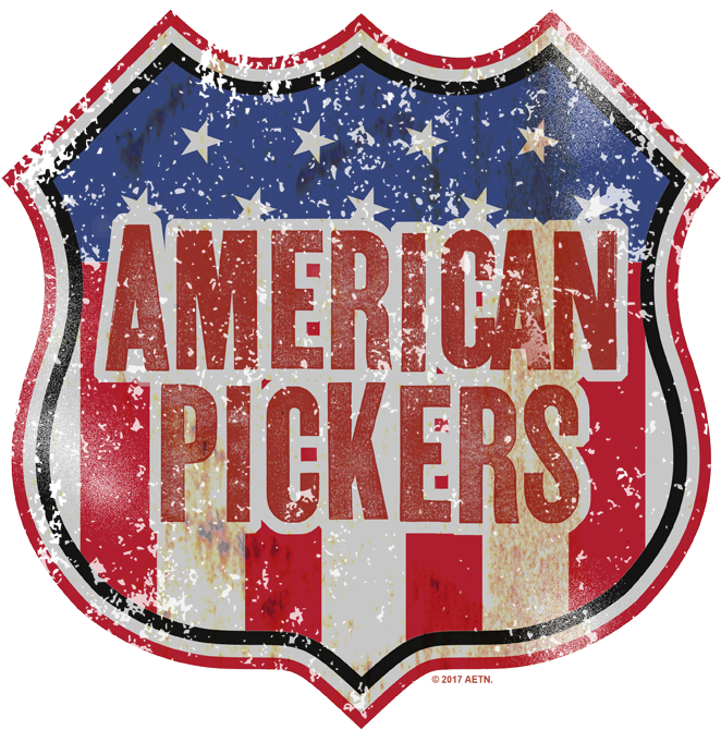 American Pickers Vintage Sign Men's Slim Fit T-shirt - American Pickers (850x717), Png Download