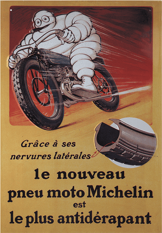 Metal Sign - Metal Sign | Vintage Bibendum Moto (1000x1000), Png Download