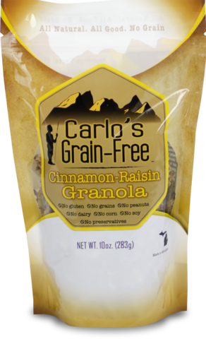Original Cinnamon Raisin Granola - Carlos Grain Free Key Lime Macadamia Bag 10 Oz. (292x480), Png Download