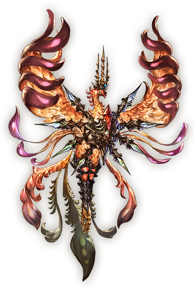 The Immortal Bird Whose Brilliant Plumage Lights Up - Granblue Fantasy Phoenix (390x580), Png Download