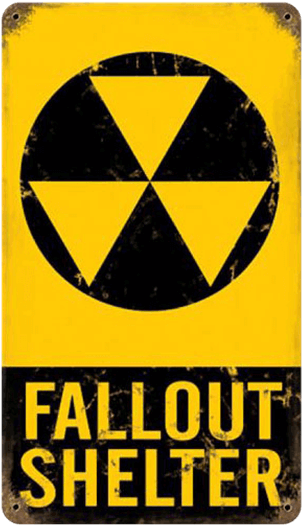 Fallout Shelter Vintage Sign - Cold War Civil Defense Posters (555x555), Png Download