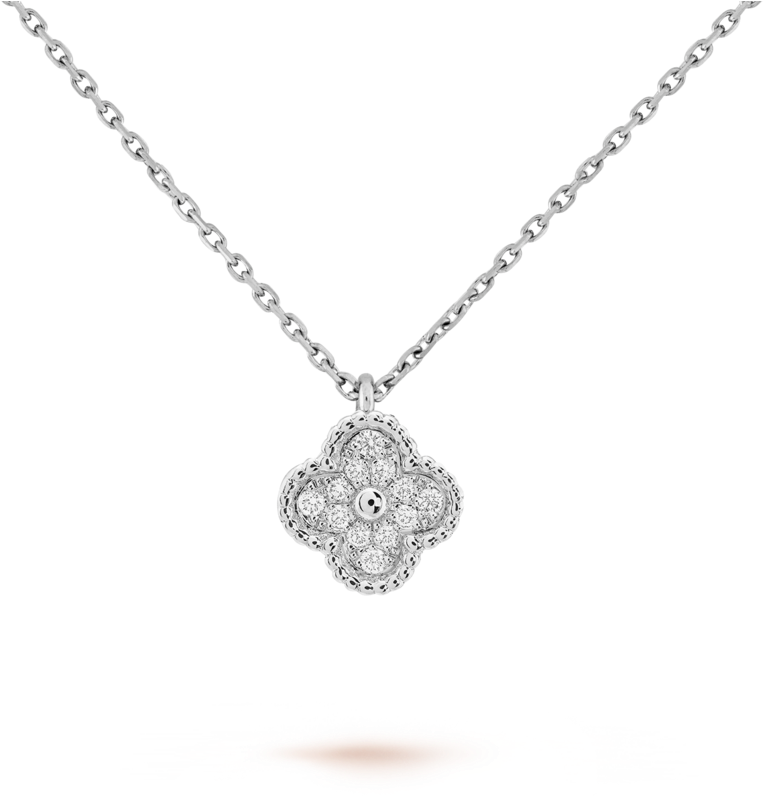 Van Cleef Alhambra Diamond Pendant (1024x1024), Png Download
