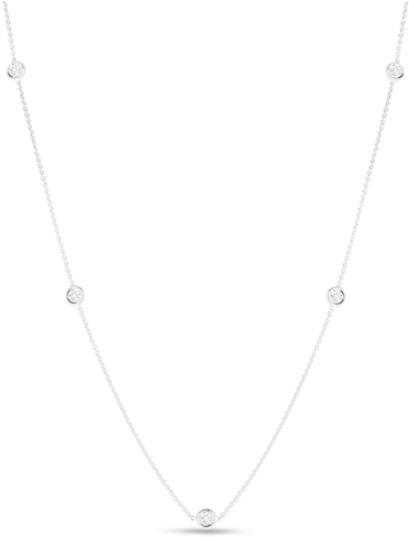 5 Station Diamond Necklace - Necklace (600x600), Png Download