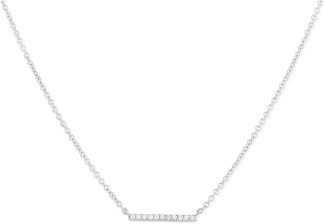 Diamonds Line Necklace White Gold - Necklace (650x650), Png Download