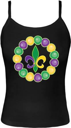 Mardi Gras Spaghetti Tank Tops With Colorful Green - Bead (480x480), Png Download