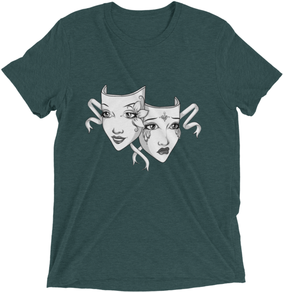 Drama Mask Tri Blend Fabric Short Sleeve T Shirt - Gifts For Football Fans - Jj Watt - Texans - Nfl (600x600), Png Download