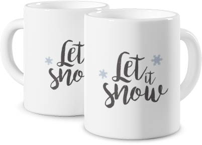 Photo Mug Coloured Mug Let It Snow - Mug (540x407), Png Download