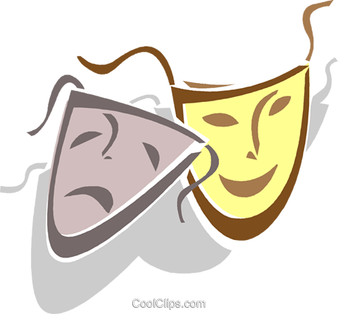 Drama Mask Royalty Free Vector Clip Art Illustration - Creative Drama (480x446), Png Download