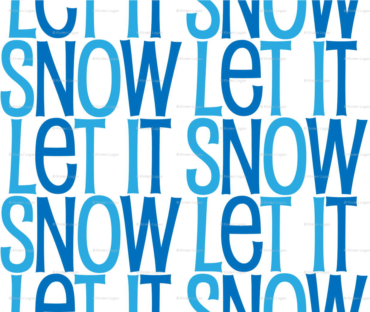 Let It Snow, Cute Winter Text Pattern With Different - Parallel (1243x1041), Png Download