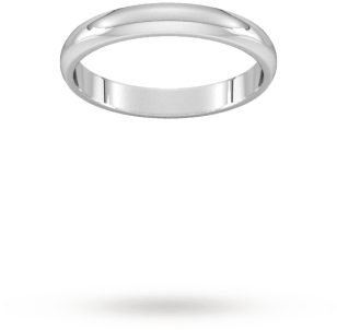 3mm D Shape Standard Wedding Ring In Platinum - Dyrberg/kern (350x350), Png Download