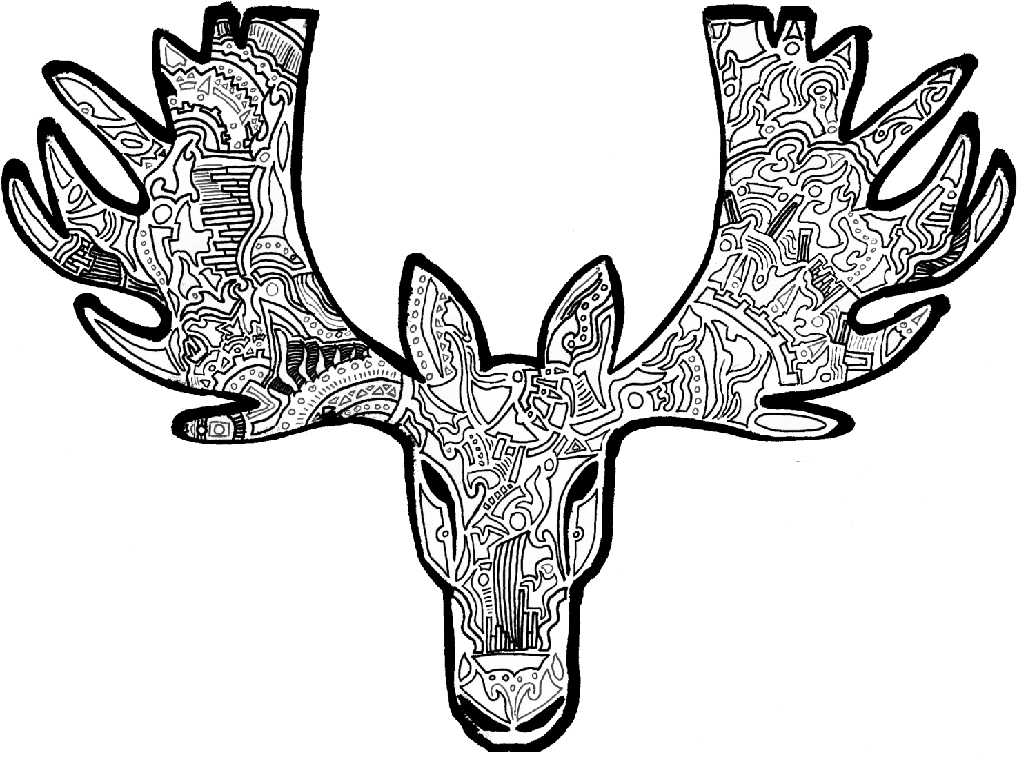 Moose Head Png (1500x1124), Png Download