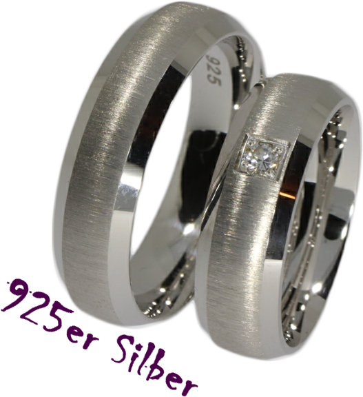 2 Silver Wedding Rings Couple Rings With Cubic Zirconia - Titanium Ring (800x600), Png Download