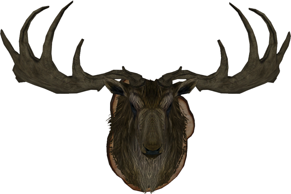 Maleelkmounthf - Animal Mounted Head Png (969x646), Png Download
