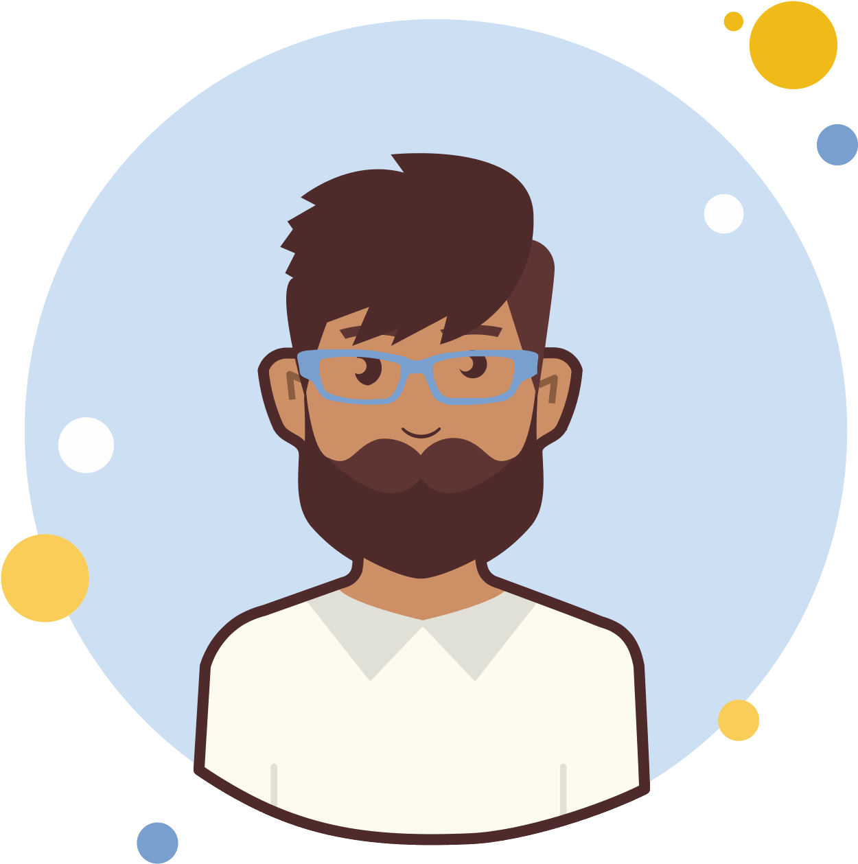Man With Beard In Blue Glasses Icon - Icon (1600x1600), Png Download