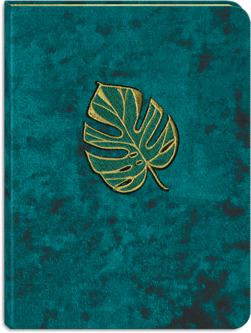 Monstera Leaf Patch Velvet Soft Cover Journal - Emblem (1200x1200), Png Download