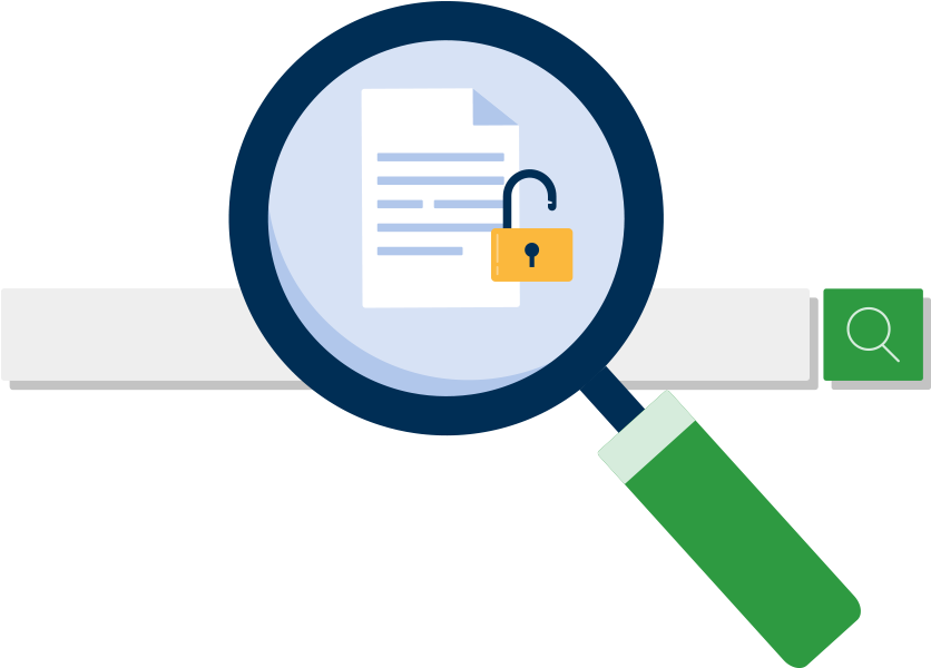 Magnifying Glass Over A Search Box And Open Access - Ebsco Discovery Service (1080x628), Png Download