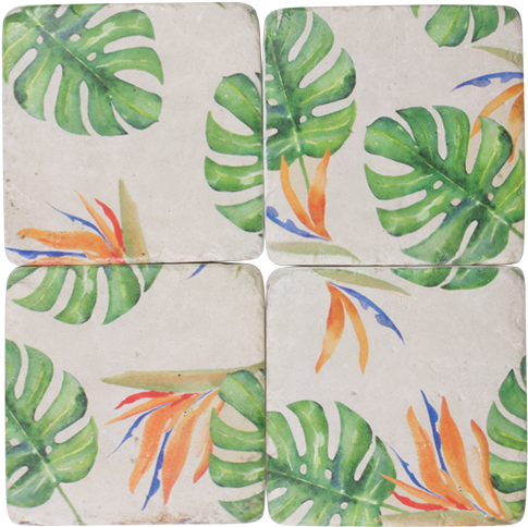 Monstera Leaf Coasters - 1 Pair Fashion Women Tree Christmas Crystal Ear Studs (500x500), Png Download