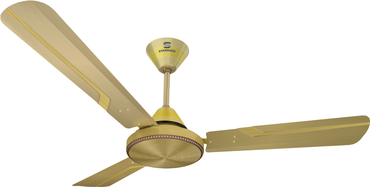 Robusta Antique Gold Brushed Nickle - Standard Fans Png (1200x1140), Png Download