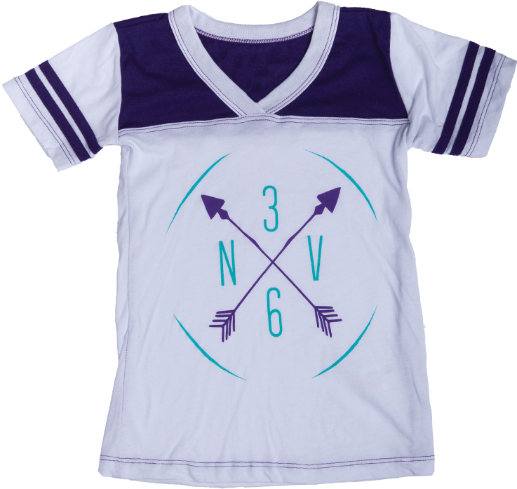 Youth V-neck - Arrows - Purple - Active Shirt (800x800), Png Download