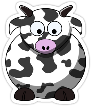 "cartoon Cow" Stickers By Mdkgraphics - Cartoon Cow Bag, Adult Unisex, Natural (375x360), Png Download