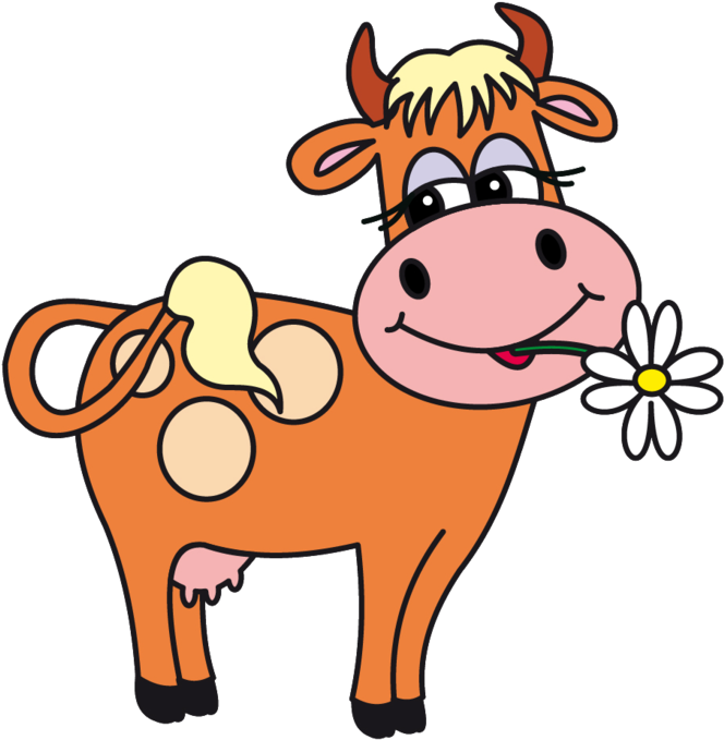 Cow Png - Vector (686x699), Png Download
