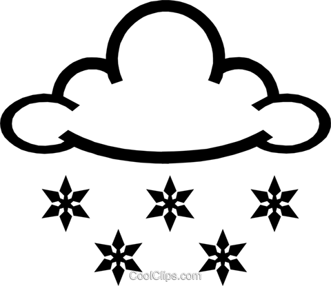 Flocos De Neve E Nuvens Livre De Direitos Vetores Clip - Nuvem Com Chuva Para Colorir (480x415), Png Download