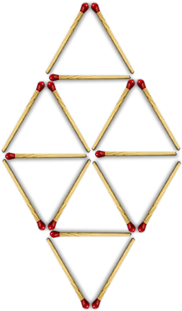 Cerillas Buscando 4 Triángulos Iguales - Formas Con Triangulos Equilateros (286x465), Png Download