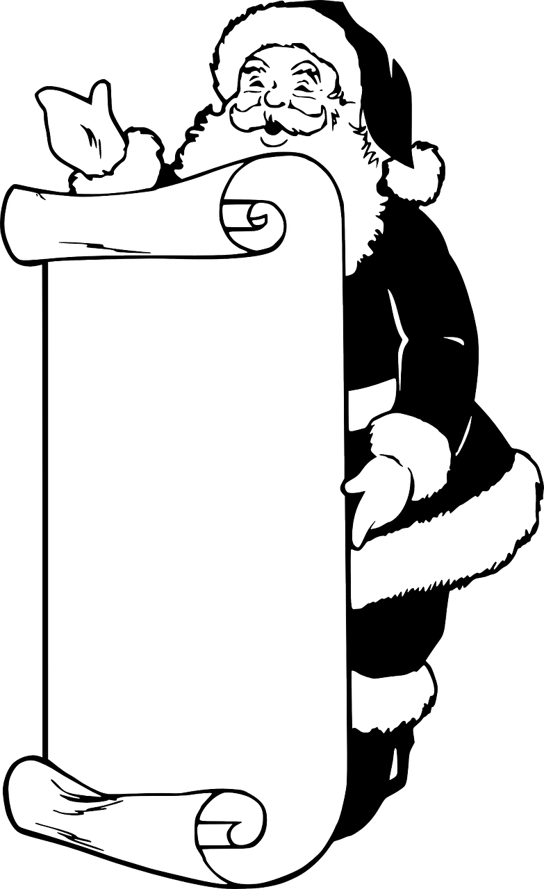 Santa Claus Pictures Black And White (783x1280), Png Download