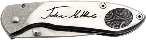 Personalized Pocket Knife With Signature And Fingerprint - Buck Knives (500x500), Png Download