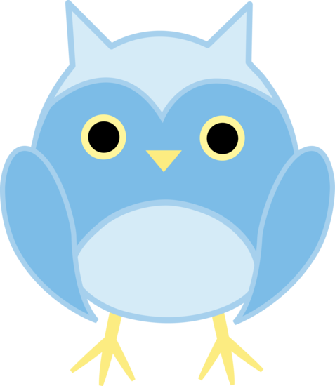 Png Blue Owls Clipart - Cute Blue Owl Cartoon (477x550), Png Download